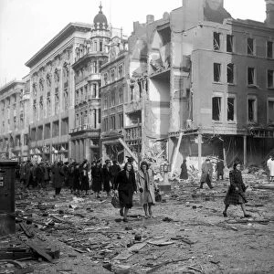WW2 Air Raid Bomb Damage London September 1941 Shoppers