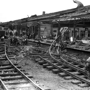 WW2 Air Raid Damage Print - Newton Abbot Railway Station