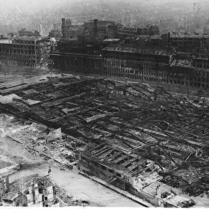 WW2 - April 1945 The Devastation caused by R. A. F. bombing to a large factory