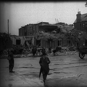 WW2 bomb damage to buildings in Dover. Circa 1941
