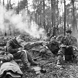 WW2 - British soldiers of Second Army Front in Reichwald Forest with Pte Harold Portlock