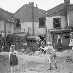 WW2 Children Playing Games Print, Circa 1940