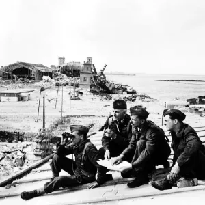WW2 First British to enter Cherbourg were four RAF members of the Embarkation Unit WW2 First British to enter Cherbourg were four RAF members of the Embarkation Unit