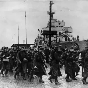 WW2 German troops in Oslo Norway 9th April 1940 Troops seen disembarking WW2 German troops in Oslo Norway 9th April 1940 Troops seen disembarking