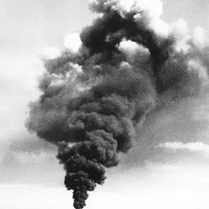 WW2 Giant tanker Regent Tiger goes up in smoke after being torpedoed in the English WW2 Giant tanker Regent Tiger goes up in smoke after being torpedoed in the English