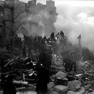 WW2 London Air Raid Bomb Damage V2 Rocket Attack 1944 Members of the Fire Service