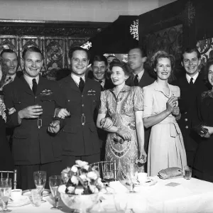 WW2 RAF Fighter Pilot Douglas Bader and Wife Patsy at Party Print
