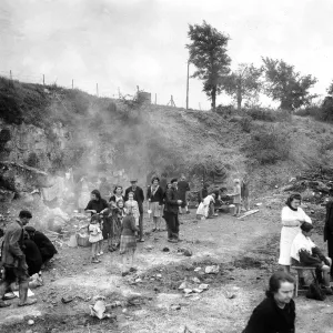 WW2 - Refugees from Caen living in the quarries WW2 - Refugees from Caen living in the quarries
