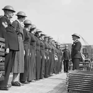 WW2 River Thames Emergency Service September 1939 Inspection line up on the banks