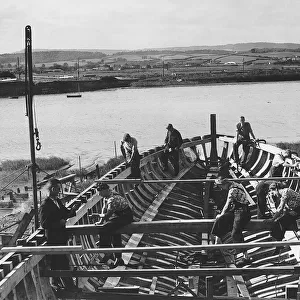 WW2 Topsham Shipyard where this wooden boat was built by 60 people in 100 days 1944