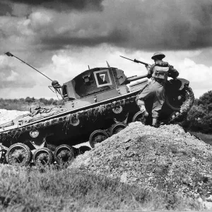 WW2 Training the Home Guard July 1941 Home Guard attacking a tank put out WW2 Training the Home Guard July 1941 Home Guard attacking a tank put out
