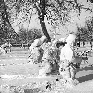 WW2 The White Patrol January 1945 British Recce Party in Germany very much on the alert