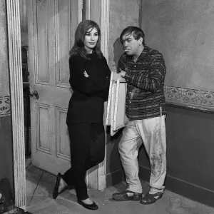 Y2K Tony Hancock and Nanette Newman on set at Elstree Studios during filming of
