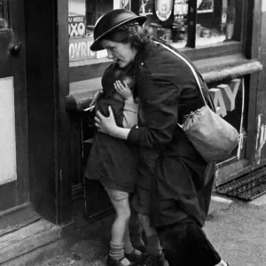 Mrs Mary Couchman Protects Her Son, Kent Village 1940 Print Mrs Mary Couchman Protects Her Son, Kent Village 1940 Print
