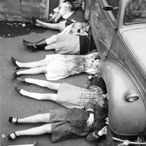 Norwood Girls School Car Maintenance Lessons Print 1968