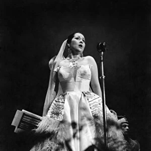 Yma Sumac singing to a capacity audience at the Kings Hall, Belle Vue, tonight