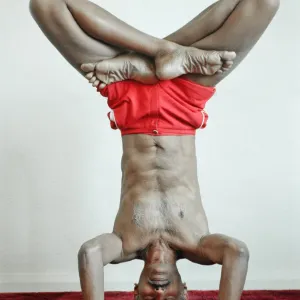 Lotus in Tripod Headstand (Padmasana Sirsasana) Print Lotus in Tripod Headstand (Padmasana Sirsasana) Print