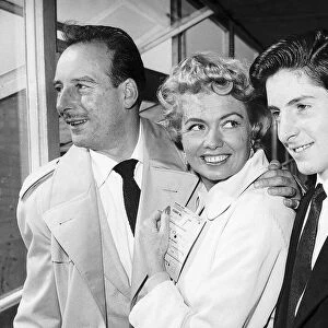 Yolande Donlan Actress with husband Val Guest and son Christopher before going on holiday