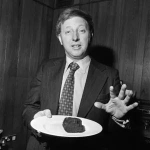 Print of Arthur Scargill with Coal on Plate, April 1977