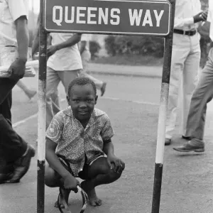 Young Boy at Queens Way, Kampala, Uganda Print 1977