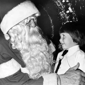 A Young Girl Meets Father Christmas at Debenhams Teesside Print 1977 A Young Girl Meets Father Christmas at Debenhams Teesside Print 1977