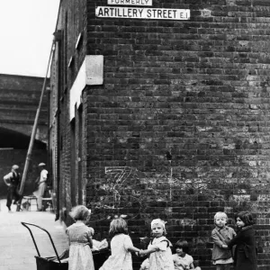 Bethnal Green Childhood Scene Print, 24th July 1939 Bethnal Green Childhood Scene Print, 24th July 1939