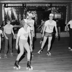 Young holidaymakers at the roller disco at the James Corrigan seafront amusement arcade