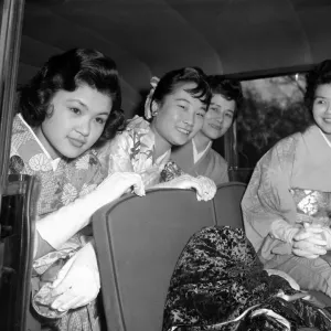 Young Japanese debs arriving at Buckingham Palace for the last debs to be presented to Young Japanese debs arriving at Buckingham Palace for the last debs to be presented to