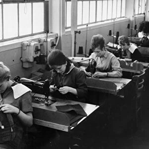 Young machinists being trained in the training school of Loterys factory in Newport