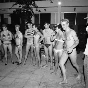 Young people on holiday in Corfu on a Club 18-30 holiday. The drag queen contest