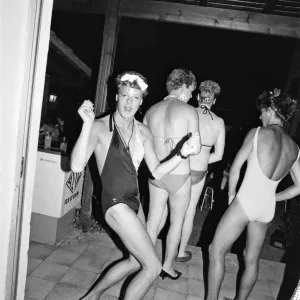 Young people on holiday in Corfu on a Club 18-30 holiday. The drag queen contest