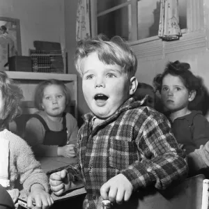 A young pupil at the L. C. C. Day nursery in Regency Street