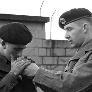 Two young soldiers at Royal Engineers recruiting scheme at Giillingham in Kent