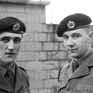 Two young soldiers at Royal Engineers recruiting scheme at Giillingham in Kent Two young soldiers at Royal Engineers recruiting scheme at Giillingham in Kent