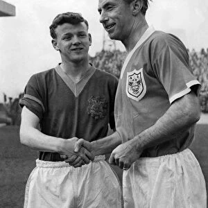 The youngest winger in league football, 17 yrs old Billy Bremner of Leeds United meets