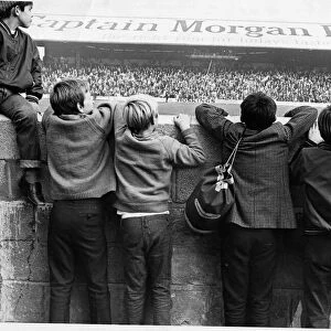 Youngsters at Ninian Park, home of Cardiff City football club