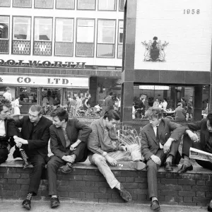 Youths in Stevenage, Hertfordshire. 13th October 1959 Youths in Stevenage, Hertfordshire. 13th October 1959