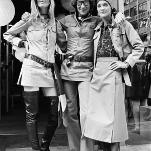 Yves Saint Laurent, designer pictured outside his first London Rive Gauche store on New Yves Saint Laurent, designer pictured outside his first London Rive Gauche store on New