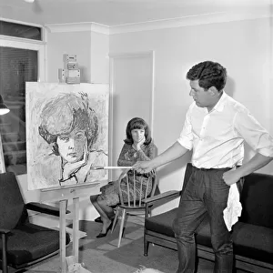Z-Cars actor Colin Welland seen here relaxing by painting. 1966 A969