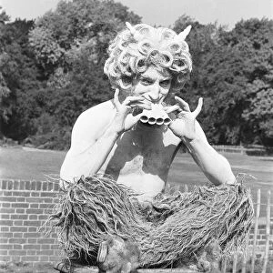 Zany comedian Marty Feldman seen here as the god Pan in Holland Park, London