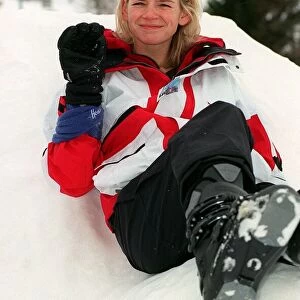 Zoe Ball Radio / TV Presenter December 1997. On ski resort