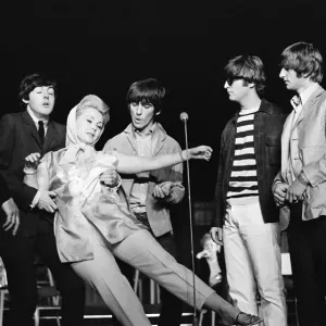 Zsa Zsa Gabor meets The Beatles. Picture taken at The London Palladium Zsa Zsa Gabor meets The Beatles. Picture taken at The London Palladium