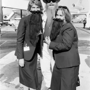 ZZ Top arrive at Gatwick Airport. 10th September 1986 ZZ Top arrive at Gatwick Airport. 10th September 1986