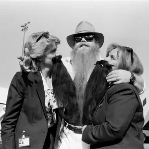 ZZ Top arrive at Gatwick Airport. 10th September 1986 ZZ Top arrive at Gatwick Airport. 10th September 1986