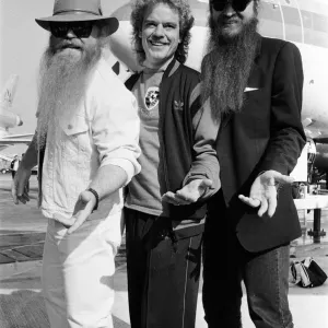ZZ Top arrive at Gatwick Airport. 10th September 1986 ZZ Top arrive at Gatwick Airport. 10th September 1986