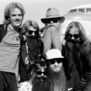 ZZ Top arrive at Gatwick Airport. 10th September 1986 ZZ Top arrive at Gatwick Airport. 10th September 1986