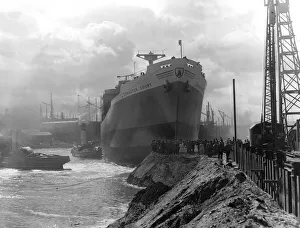 Wind Prints: The 10, 950-ton Errington Court ship was caught by a high wind at her launch