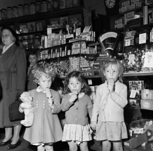 1000 ice lollies are given away free by sweet shop owner Mr H C Downey of South Woodford