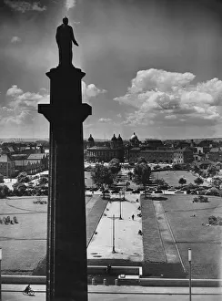 Clouds Prints: The 102 foot Wiberforce monument overlooking Queens Gardens, Hull