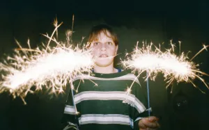 13 Year old David Croiser from Prince Road Middlesbrough practising for bonfire night